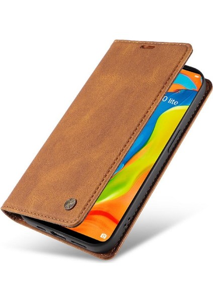 Huawei P30 Lite Premium Pu Deri Basit Cüzdan Kılıf Kart Yuvaları Destek Ayağı Manyetik Kapatma Darbeye Dayanıklı Kapak (Yurt Dışından)