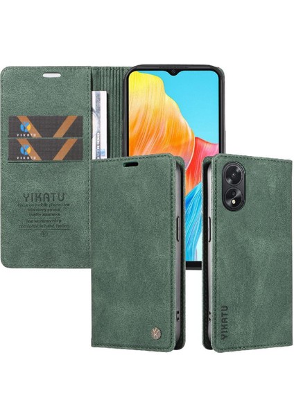 Oppo A38 4g Premium Pu Deri Basit Cüzdan Kılıf Kart Yuvaları Destek Ayağı Manyetik Kapatma Darbeye Dayanıklı Kapak (Yurt Dışından)