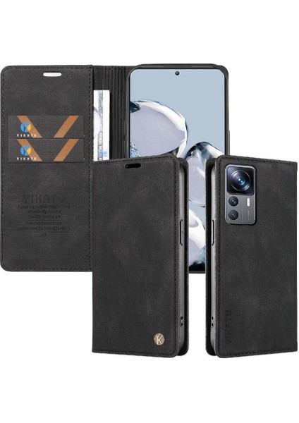 Xiaomi 12T Pro Premium Pu Deri Basit Cüzdan Kılıf Kart Yuvaları Destek Ayağı Manyetik Kapatma Darbeye Dayanıklı Kapak (Yurt Dışından) indirimleri