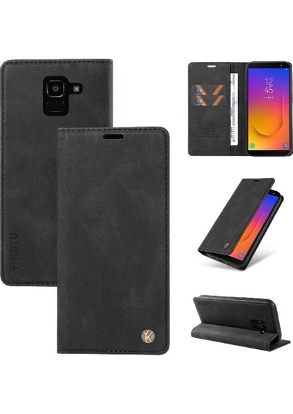 Samsung Galaxy J6 2018 Premium Pu Deri Basit Cüzdan Kılıf Kart Yuvaları Destek Ayağı Manyetik Kapatma Darbeye Dayanıklı Kapak (Yurt Dışından) fırsatları