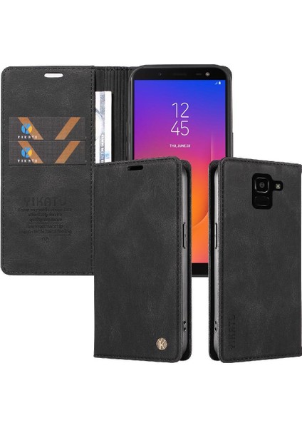 Samsung Galaxy J6 2018 Premium Pu Deri Basit Cüzdan Kılıf Kart Yuvaları Destek Ayağı Manyetik Kapatma Darbeye Dayanıklı Kapak (Yurt Dışından) indirimleri