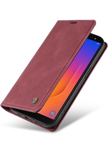 Samsung Galaxy J6 2018 Premium Pu Deri Basit Cüzdan Kılıf Kart Yuvaları Destek Ayağı Manyetik Kapatma Darbeye Dayanıklı Kapak (Yurt Dışından) modelleri