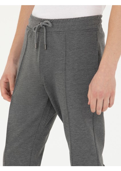 Erkek Gri Melanj New Slim Fit Eşofman Altı 50277826-VR086