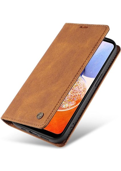 Samsung Galaxy A14 5g Premium Pu Deri Basit Cüzdan Kılıf Kart Yuvaları Destek Ayağı Manyetik Kapatma Darbeye Dayanıklı Kapak (Yurt Dışından) fırsatları