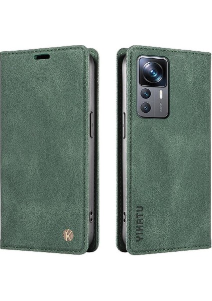 Xiaomi 12T Pro Premium Pu Deri Basit Cüzdan Kılıf Kart Yuvaları Destek Ayağı Manyetik Kapatma Darbeye Dayanıklı Kapak (Yurt Dışından)