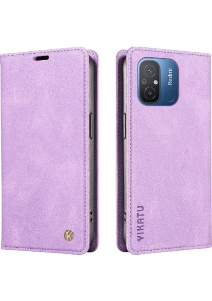 Xiaomi Redmi 12C Premium Pu Deri Basit Cüzdan Kılıf Kart Yuvaları Destek Ayağı Manyetik Kapatma Darbeye Dayanıklı Kapak (Yurt Dışından)