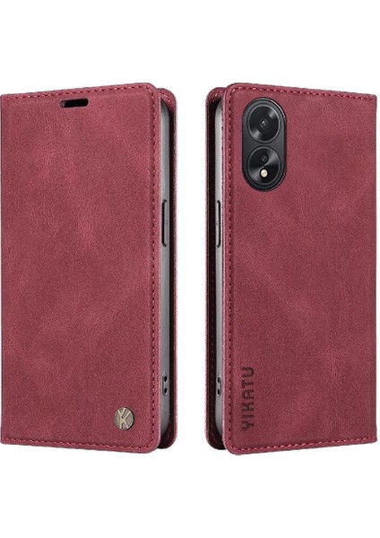 Oppo A38 4g Premium Pu Deri Basit Cüzdan Kılıf Kart Yuvaları Destek Ayağı Manyetik Kapatma Darbeye Dayanıklı Kapak (Yurt Dışından)