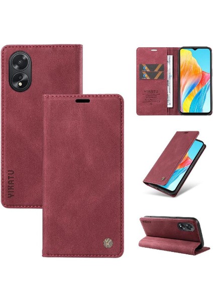 Oppo A38 4g Premium Pu Deri Basit Cüzdan Kılıf Kart Yuvaları Destek Ayağı Manyetik Kapatma Darbeye Dayanıklı Kapak (Yurt Dışından) indirimleri