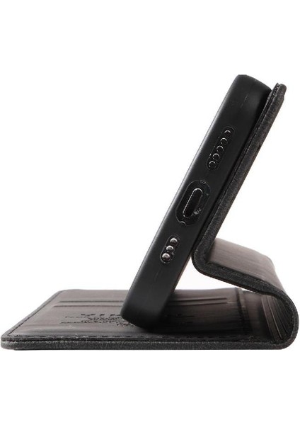 Xiaomi Redmi 12C Premium Pu Deri Basit Cüzdan Kılıf Kart Yuvaları Destek Ayağı Manyetik Kapatma Darbeye Dayanıklı Kapak (Yurt Dışından)