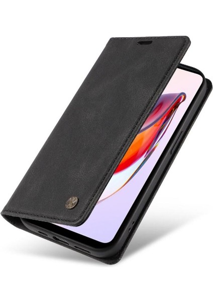 Xiaomi Redmi 12C Premium Pu Deri Basit Cüzdan Kılıf Kart Yuvaları Destek Ayağı Manyetik Kapatma Darbeye Dayanıklı Kapak (Yurt Dışından)
