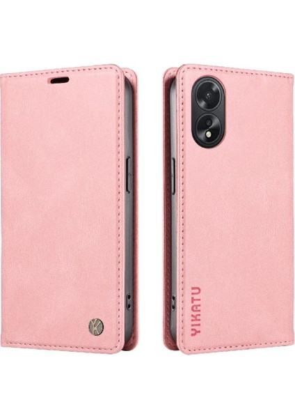 Oppo A38 4g Premium Pu Deri Basit Cüzdan Kılıf Kart Yuvaları Destek Ayağı Manyetik Kapatma Darbeye Dayanıklı Kapak (Yurt Dışından)