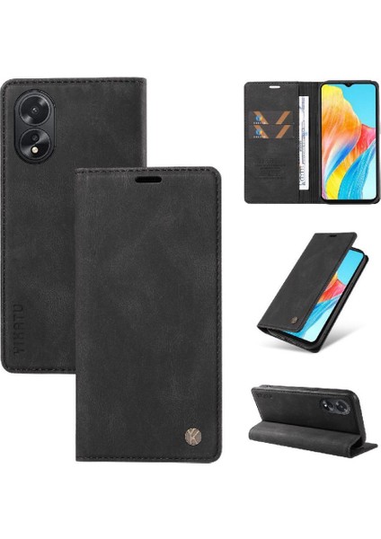 Oppo A38 4g Premium Pu Deri Basit Cüzdan Kılıf Kart Yuvaları Destek Ayağı Manyetik Kapatma Darbeye Dayanıklı Kapak (Yurt Dışından) indirimleri