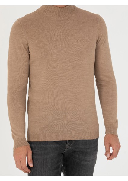 Erkek Camel Çeyrek Balıkçı Triko Kazak 50270172-VR015
