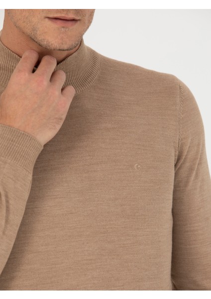 Erkek Camel Çeyrek Balıkçı Triko Kazak 50270172-VR015