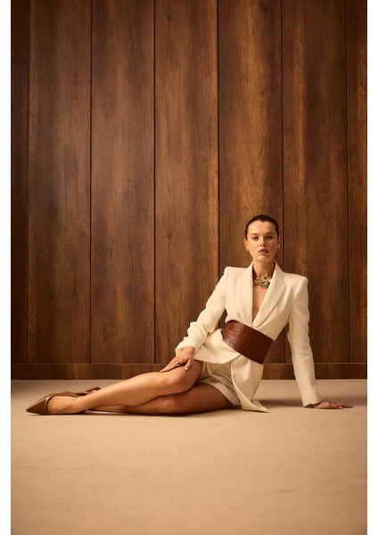 Taba Cilt Sivri Burun Kadın Topuklu Ayakkabı indirimleri