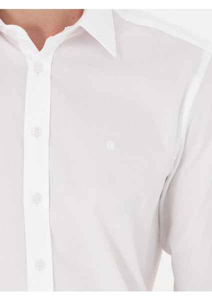 Erkek Beyaz Slim Fit Uzun Kollu Gömlek 50273445-VR013