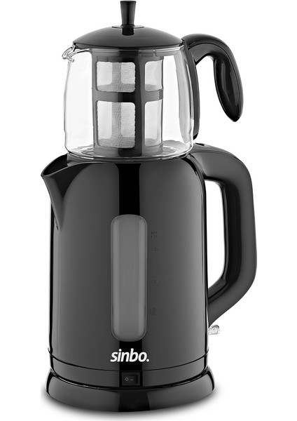 STM-5830 Cam Görünümlü Plastik Demlik Çay Makinesi - Siyah - 1,7 lt