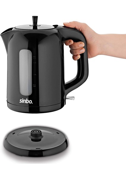 STM-5830 Cam Görünümlü Plastik Demlik Çay Makinesi - Siyah - 1,7 lt