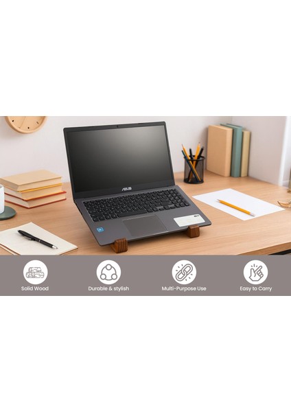 Modern Ahşap Laptop Standı | Ergonomik ve Şık Tasarım