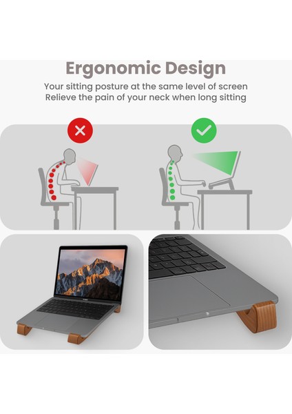 Modern Ahşap Laptop Standı | Ergonomik ve Şık Tasarım