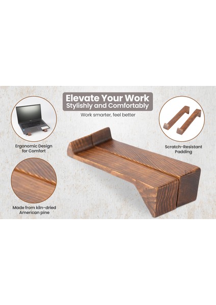 Modern Ahşap Laptop Standı | Ergonomik ve Şık Tasarım