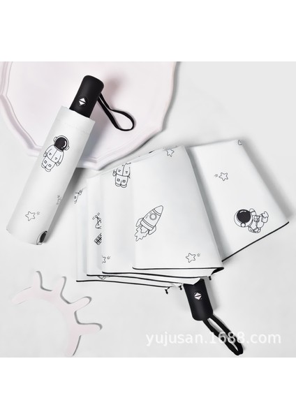 Güneş Kremi Uv Güneş Şemsiyesi Şemsiye Yağmur ve Güneşli Çift Kullanımlı (Yurt Dışından)