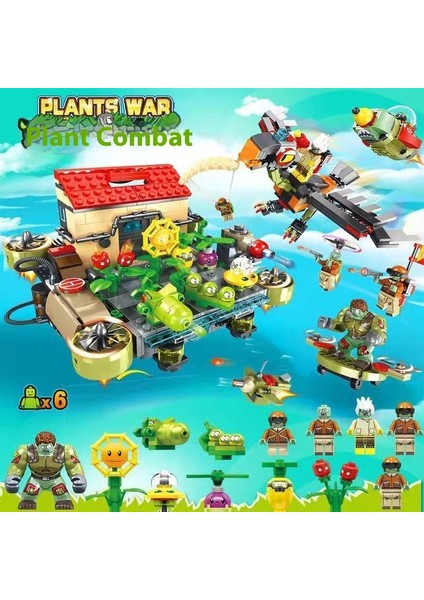 Legos Plants Vs Zombies Komple Set Çiftlik Labirenti Savaş Montajlı Çocuk Oyuncakları (Yurt Dışından)