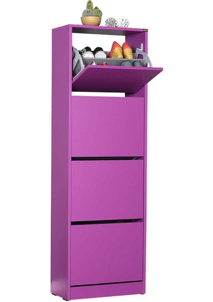 Adore Flat Duo 4 Katlı Ayakkabılık Dolabı - Mor fiyatları