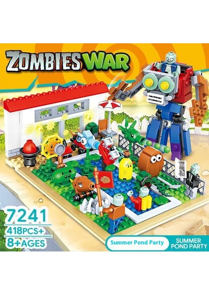 Legos Plants Vs Zombies Komple Set Çiftlik Labirenti Savaş Montajlı Çocuk Oyuncakları (Yurt Dışından)