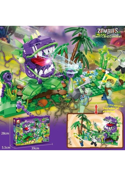 Legos Plants Vs Zombies Komple Set Çiftlik Labirenti Savaş Montajlı Çocuk Oyuncakları (Yurt Dışından)