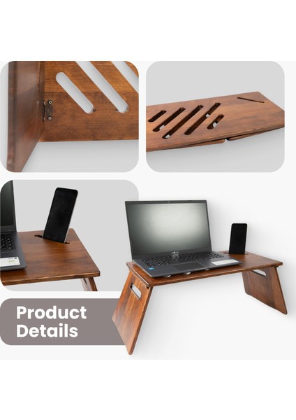 Modern Ahşap Laptop Standı | Katlanabilir ve Portatif Tasarım