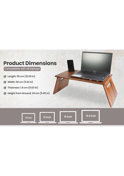 Modern Ahşap Laptop Standı | Katlanabilir ve Portatif Tasarım