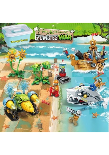 Legos Plants Vs Zombies Komple Set Çiftlik Labirenti Savaş Montajlı Çocuk Oyuncakları (Yurt Dışından)