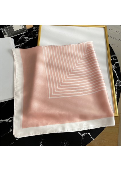 Çizgili Eşarp Ipek Eşarp 70CM Küçük Kare Kafa Bandı Saç Türbanı Kravat Çanta (Yurt Dışından)