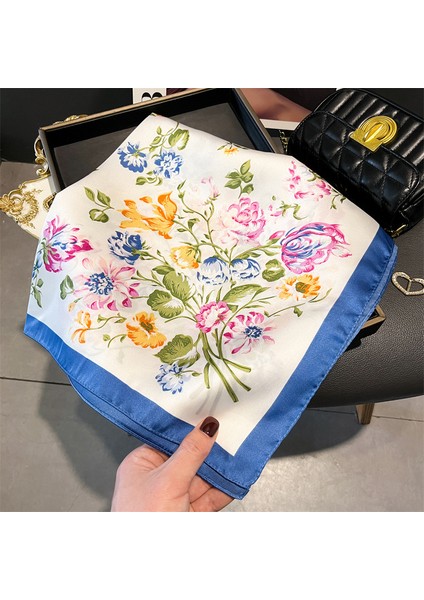 70*70CM Küçük Kare Eşarp Ipek Eşarp Başörtüsü Bahar Baskılı Boyun Atkısı Boyun Atkısı (Yurt Dışından)