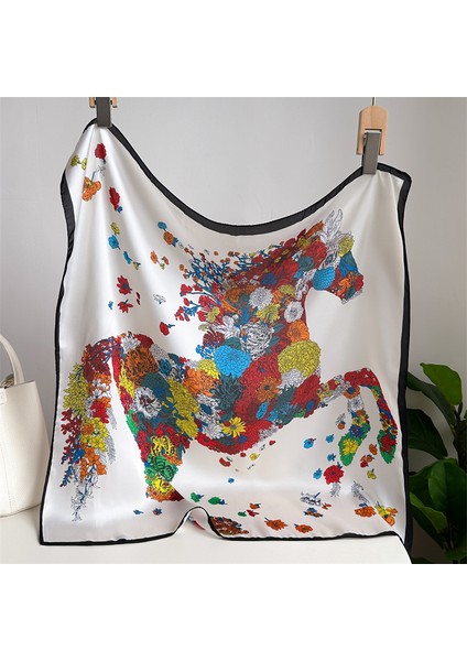 Çizgili Eşarp Ipek Eşarp 70CM Küçük Kare Kafa Bandı Saç Türbanı Kravat Çanta (Yurt Dışından)