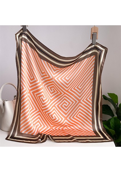 Çizgili Eşarp Ipek Eşarp 70CM Küçük Kare Kafa Bandı Saç Türbanı Kravat Çanta (Yurt Dışından)