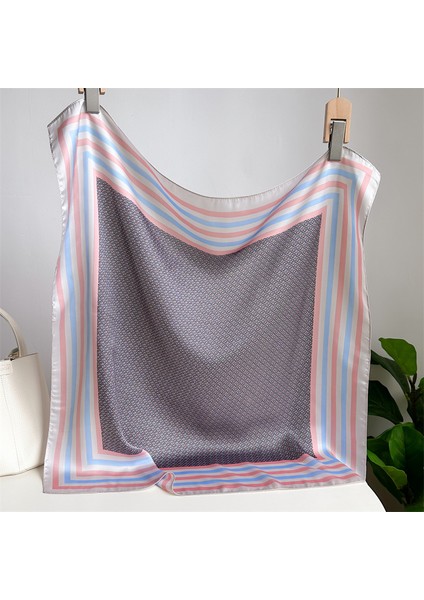 Çizgili Eşarp Ipek Eşarp 70CM Küçük Kare Kafa Bandı Saç Türbanı Kravat Çanta (Yurt Dışından)