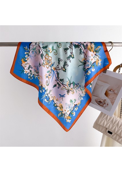 70*70CM Küçük Kare Eşarp Ipek Eşarp Başörtüsü Bahar Baskılı Boyun Atkısı Boyun Atkısı (Yurt Dışından)
