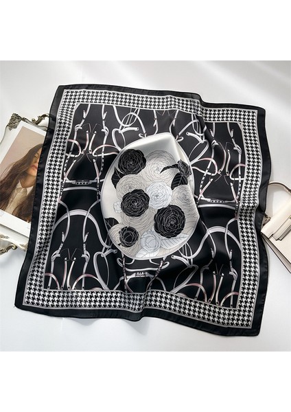 Çizgili Eşarp Ipek Eşarp 70CM Küçük Kare Kafa Bandı Saç Türbanı Kravat Çanta (Yurt Dışından)