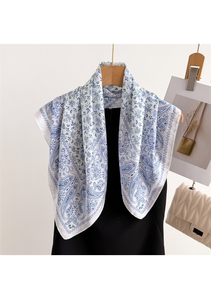 Çiçekli Küçük Kare Eşarp Ipek Eşarp Başörtüsü Boyun Eşarp Boyun Eşarp (Yurt Dışından)