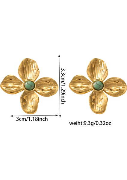 Fransız Retro Inci Petal Küpe Mizaç Kolye Takı Küpe Aksesuar (Yurt Dışından)