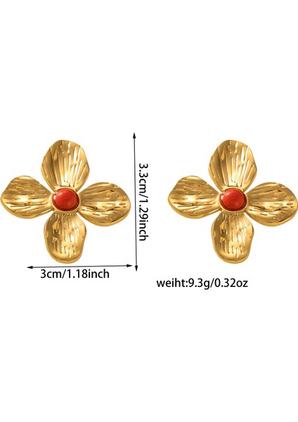 Fransız Retro Inci Petal Küpe Mizaç Kolye Takı Küpe Aksesuar (Yurt Dışından)