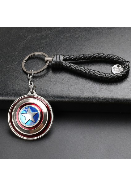 Marvel Çevre Takımı Amerika Demir Adam Deri Kayış Anahtarlık Metal Kolye Küçük Hediye (Yurt Dışından)