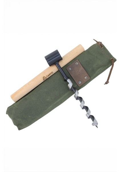 İsveç Burgu – 25 cm El Yapımı, 20 mm Çap, Kamp ve Bushcraft İçin Delme Matkabı