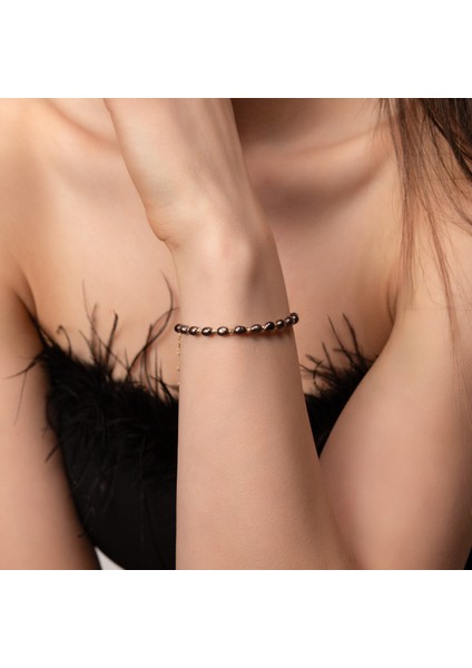 Siyah İnci Doğal Taş Bileklik