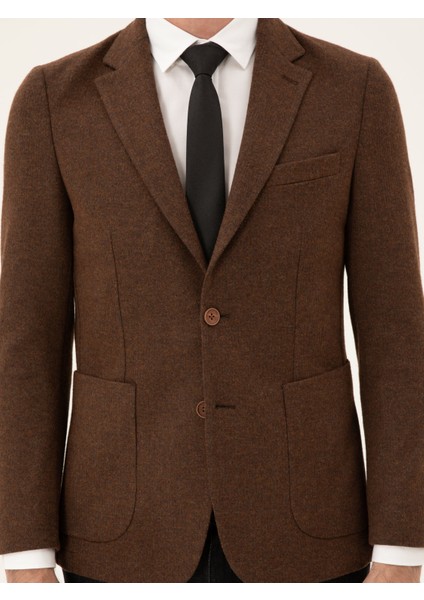 Erkek Kahverengi Slim Fit Ceket 50272714-VR029