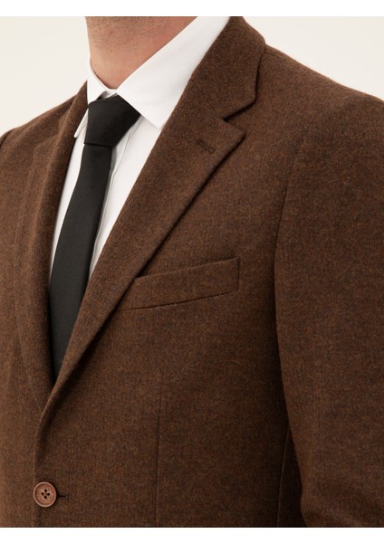 Erkek Kahverengi Slim Fit Ceket 50272714-VR029