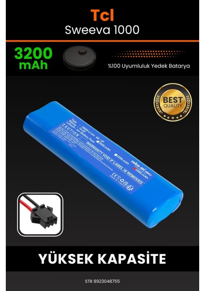 Tcl Sweeva 1000 3200mAh Robot Süpürge Bataryası - Koruma Katmanlı Batarya Teknolojisi