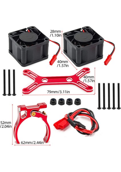 Rc Araba Yükseltme Çift Soğutma Fanı 4985 1717 Motor Isı Emici Kiti 1/5 Traxxas X-Maxx 6s 8s Arrma Kraton Outcast,b (Yurt Dışından)